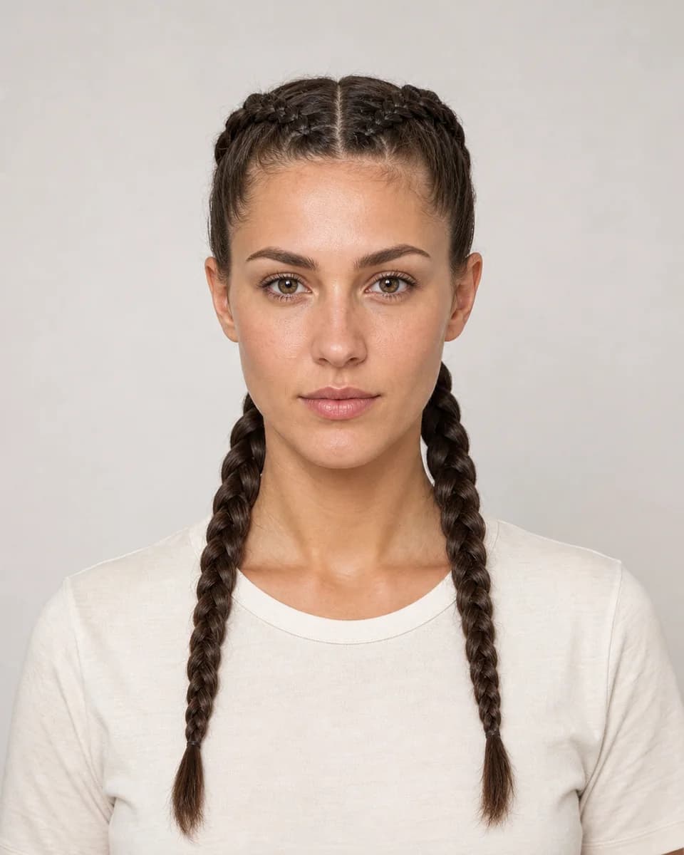 Boxer braids — synthetic hairstyle study portrait
