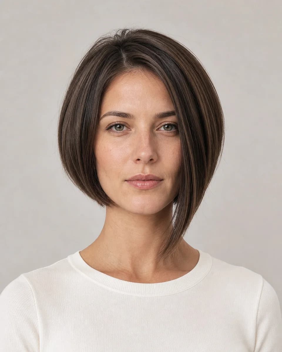 Inverted bob — synthetic hairstyle study portrait