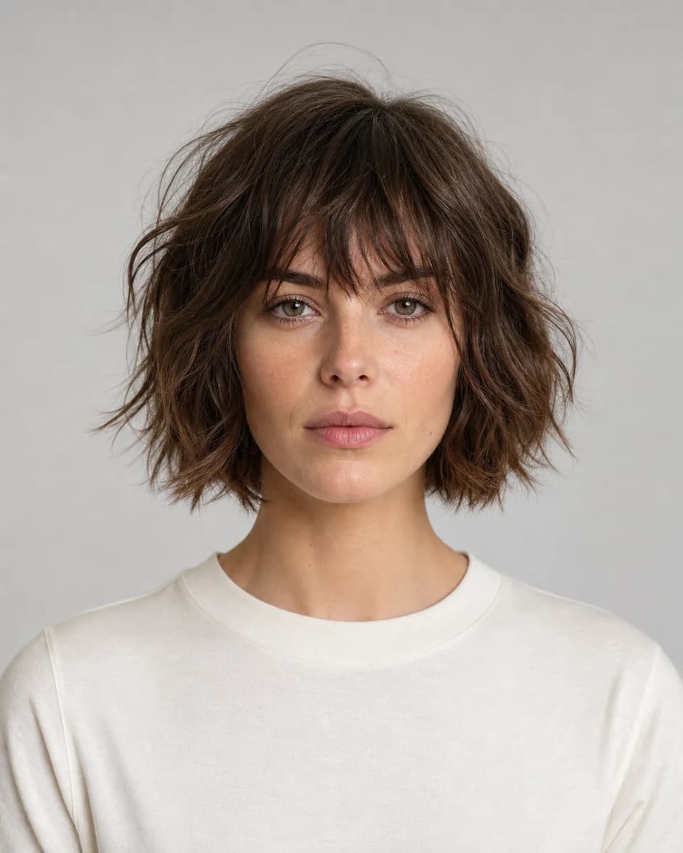 Shaggy bob — synthetic hairstyle study portrait