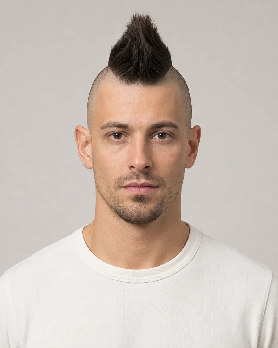 Classic mohawk — synthetic hairstyle study portrait