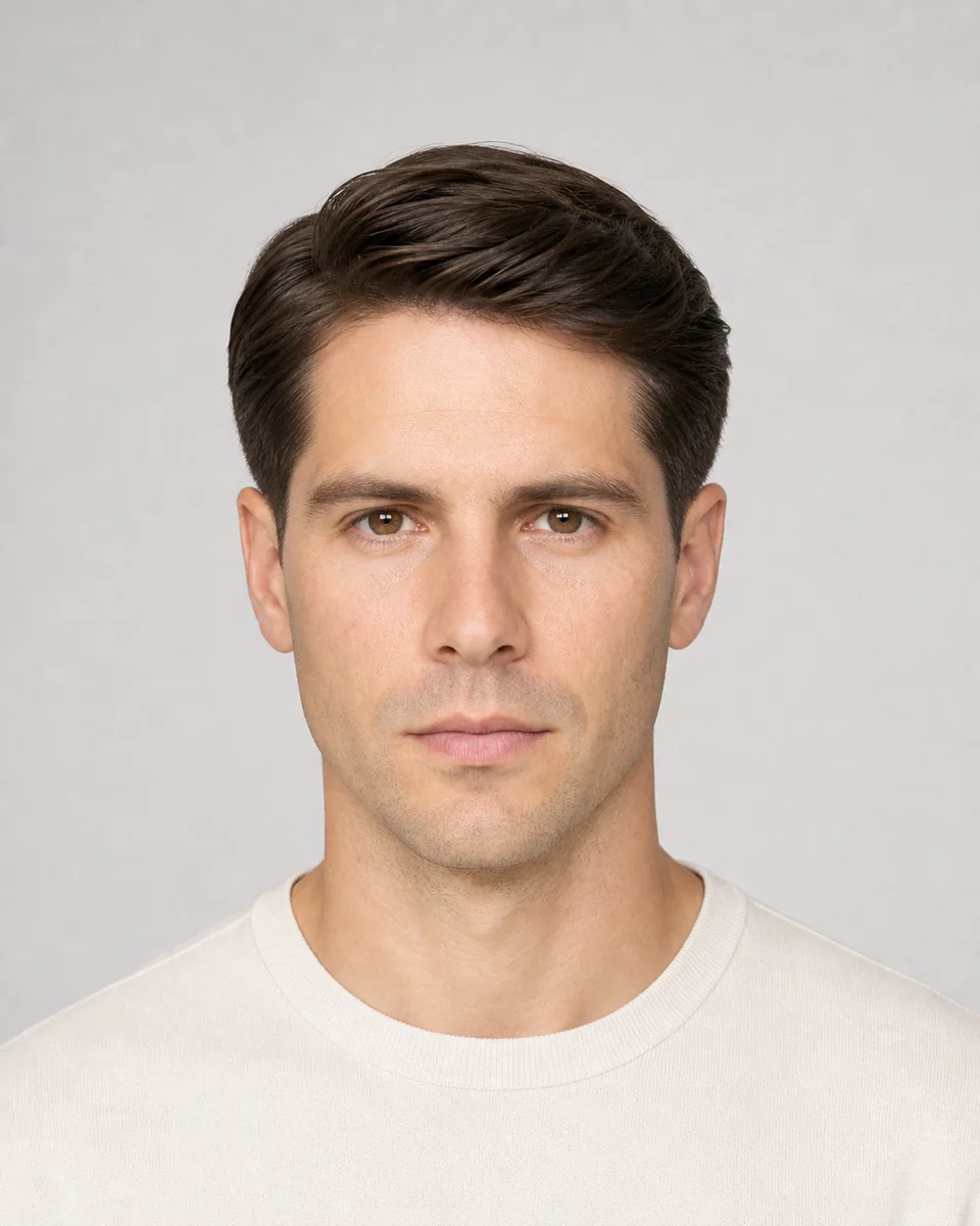 Classic taper — synthetic short hairstyle study portrait