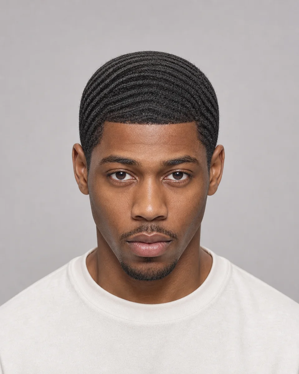 Deep 360 waves — synthetic hairstyle study portrait