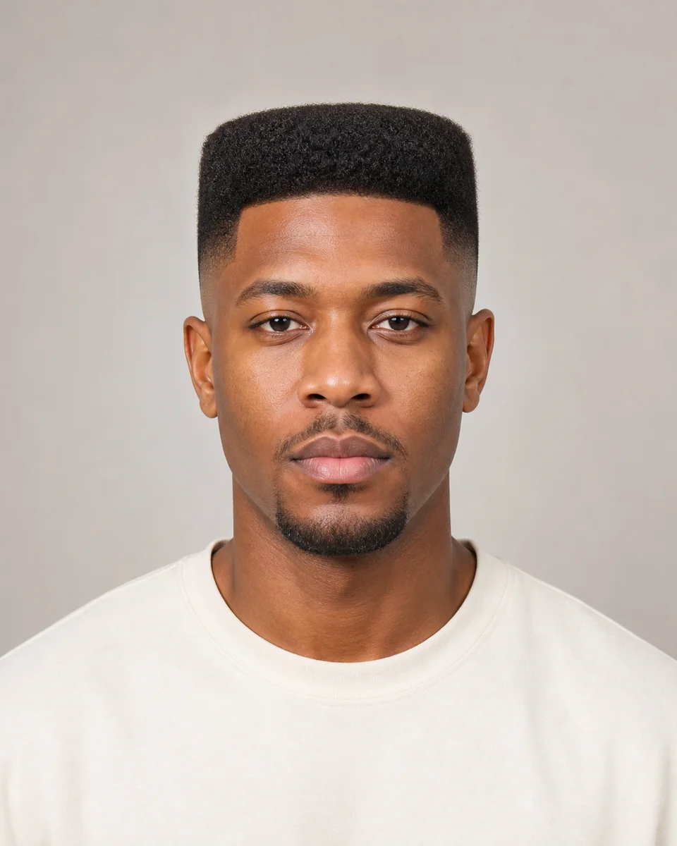 Flat top fade — synthetic hairstyle study portrait