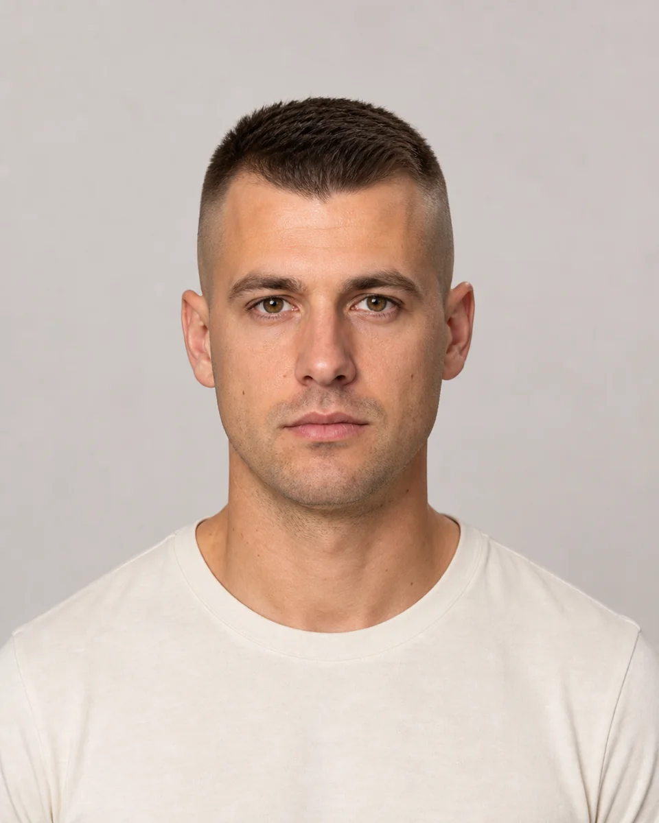 High and tight — synthetic hairstyle study portrait
