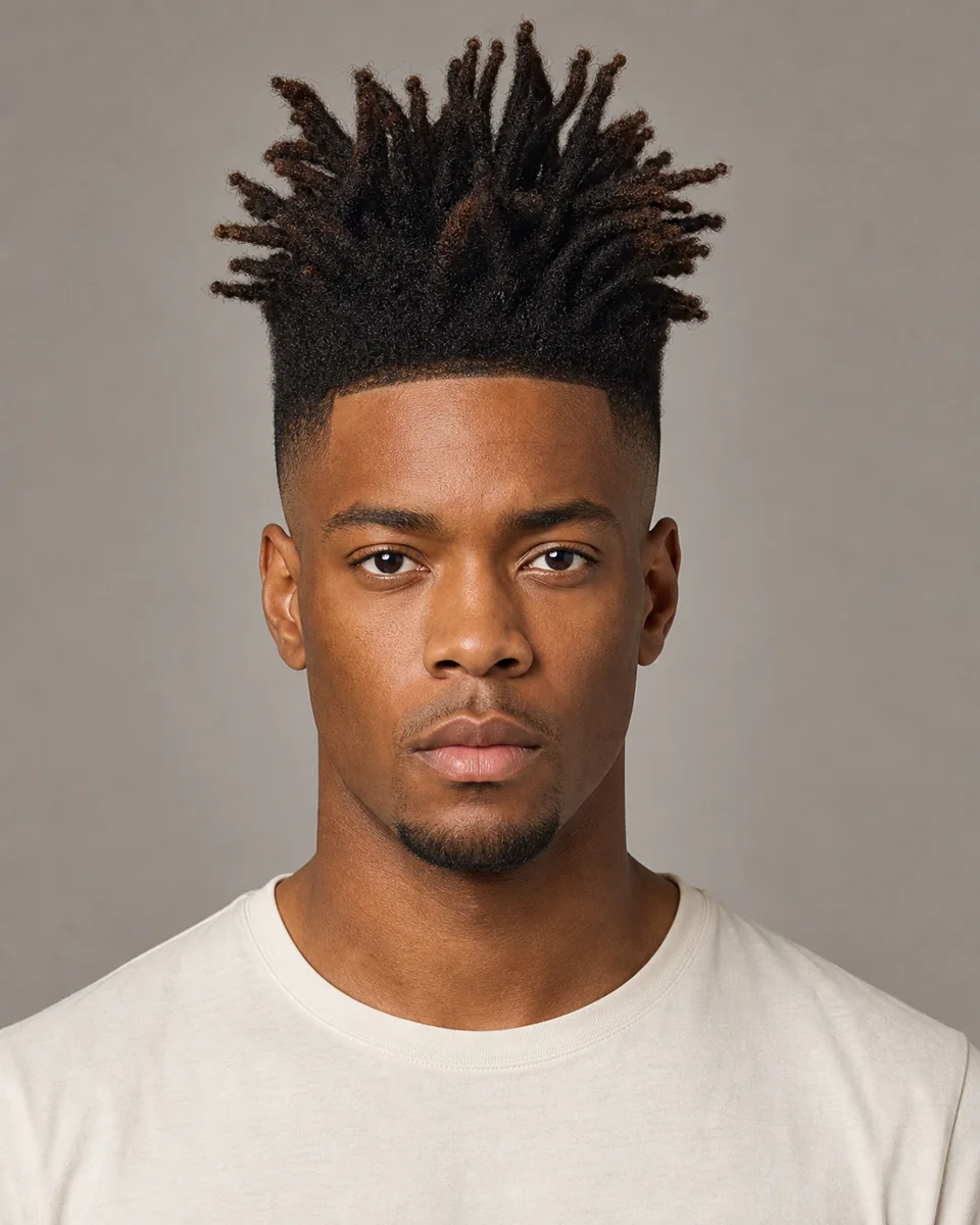 High-top locs — synthetic hairstyle study portrait
