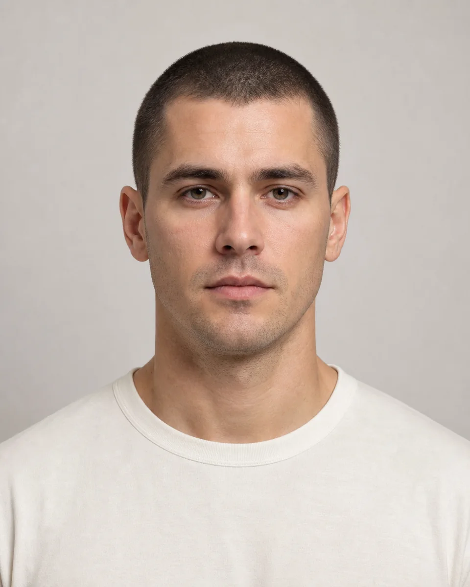 Induction cut — synthetic hairstyle study portrait