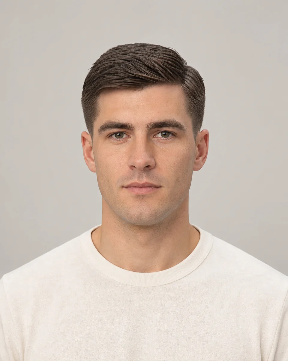 Ivy League cut — synthetic hairstyle study portrait