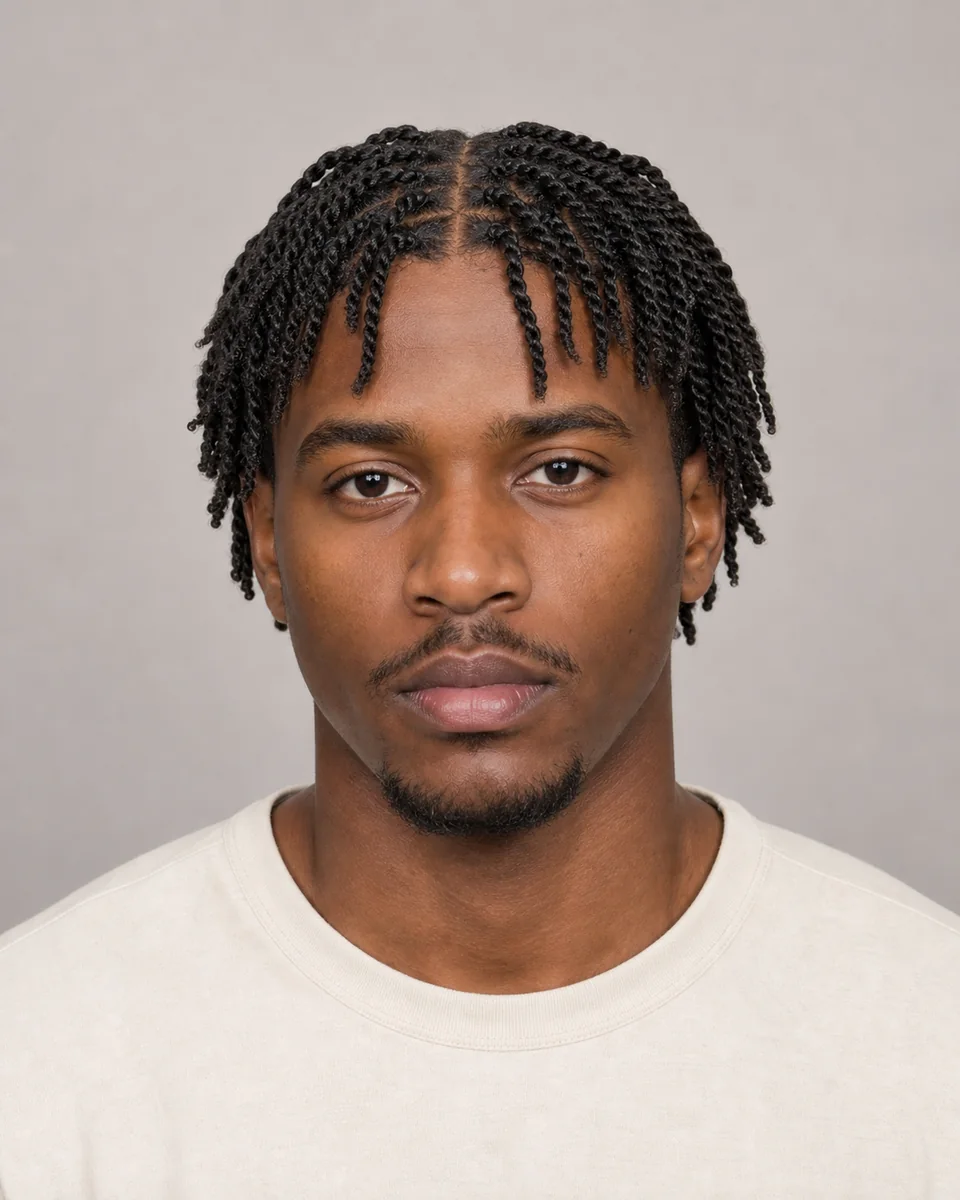 Mini twists — synthetic hairstyle study portrait