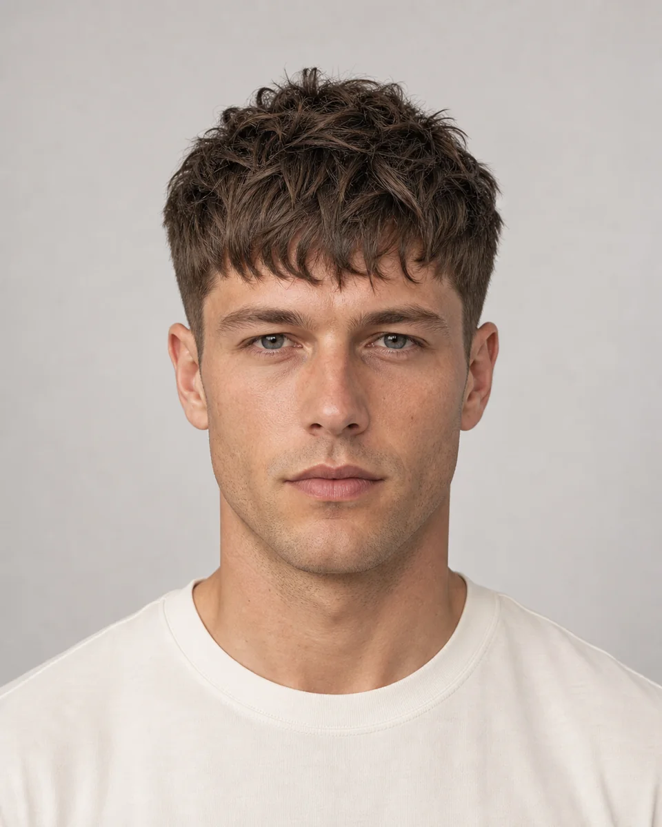 Textured crop — synthetic short hairstyle study portrait