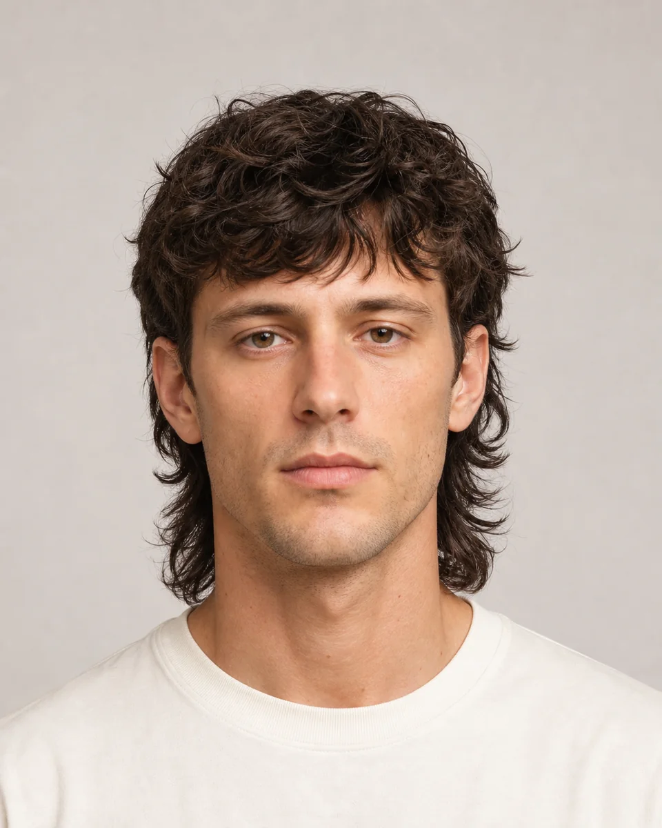 Modern mullet — synthetic hairstyle study portrait