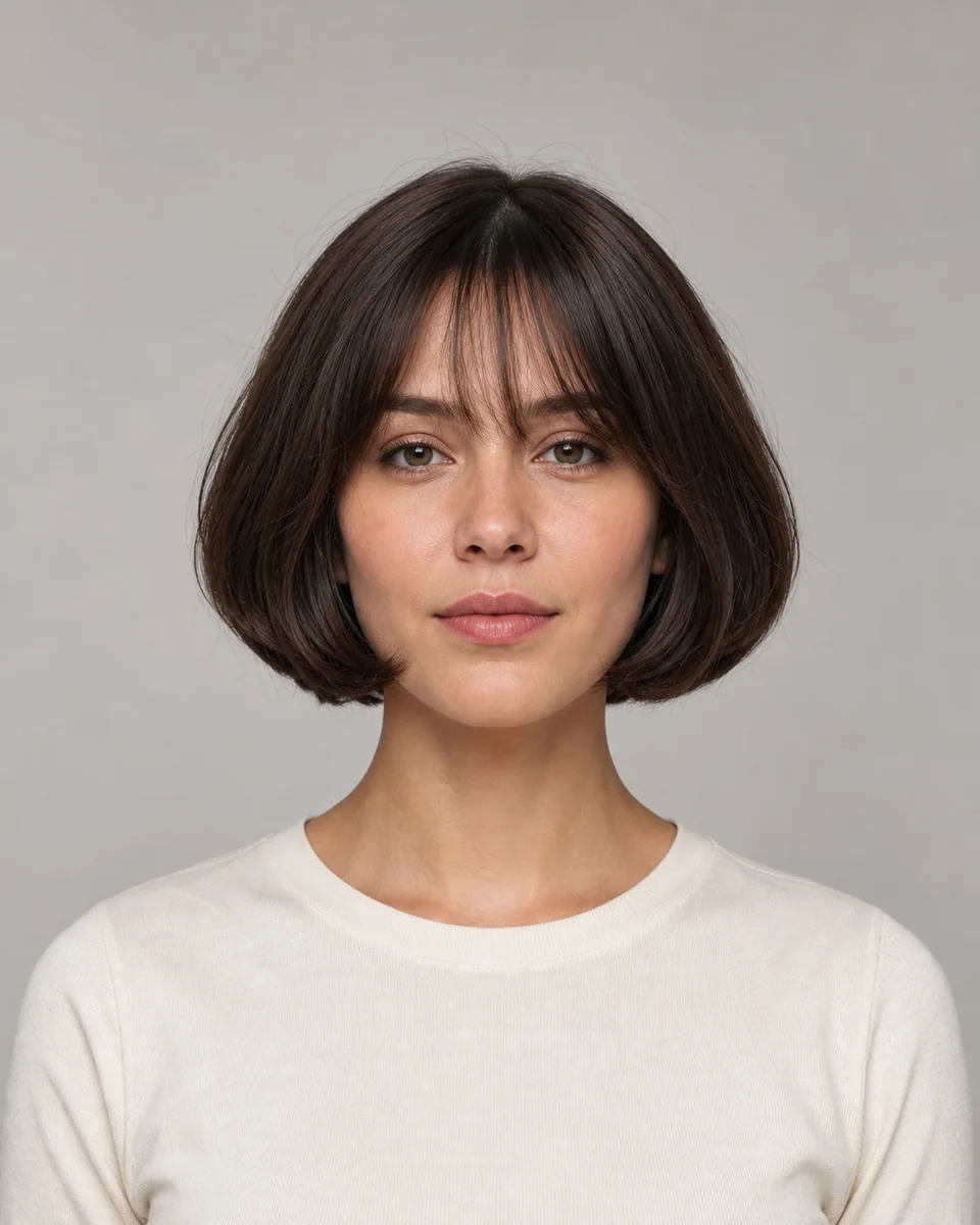 Bubble bob — synthetic hairstyle study portrait