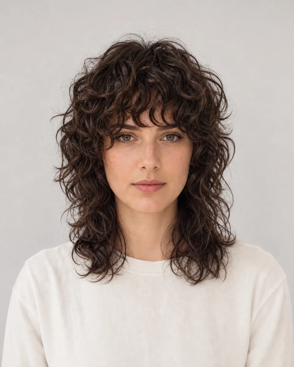 Curly shag — synthetic hairstyle study portrait