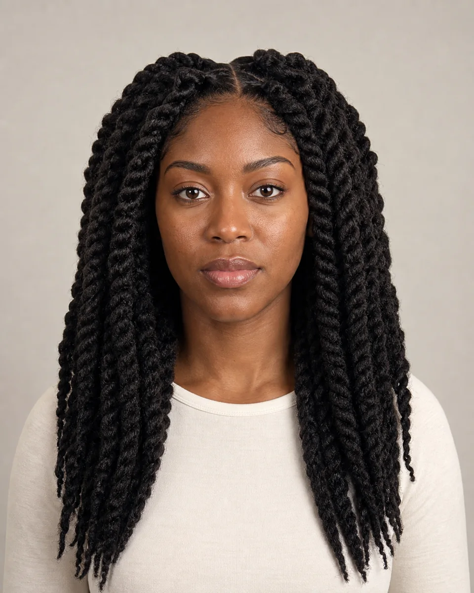 Havana twists — synthetic hairstyle study portrait