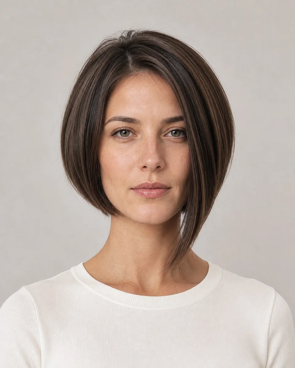 Inverted bob — synthetic hairstyle study portrait