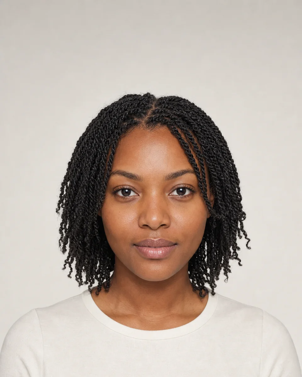 Mini twists — synthetic hairstyle study portrait