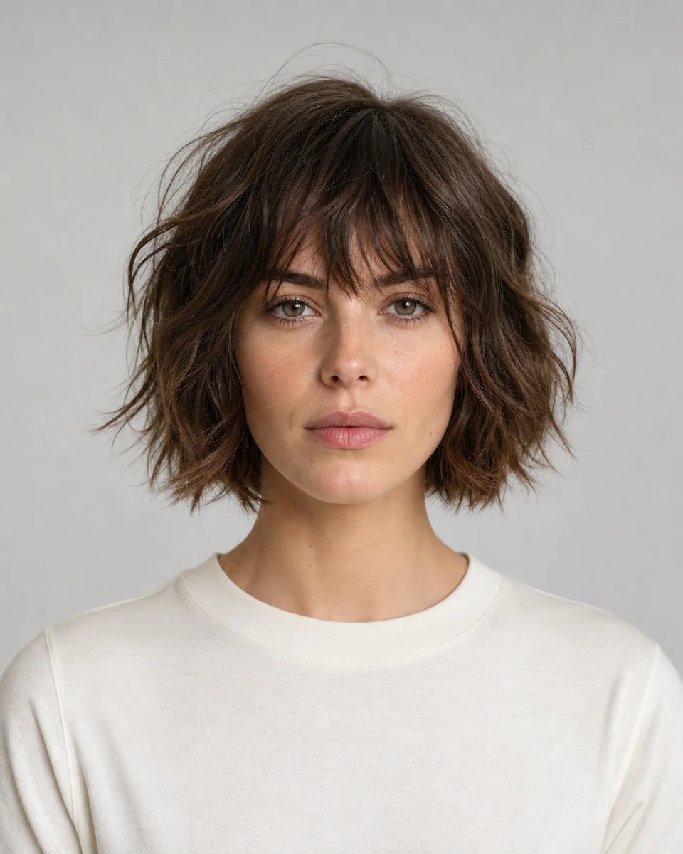 Shaggy bob — synthetic hairstyle study portrait
