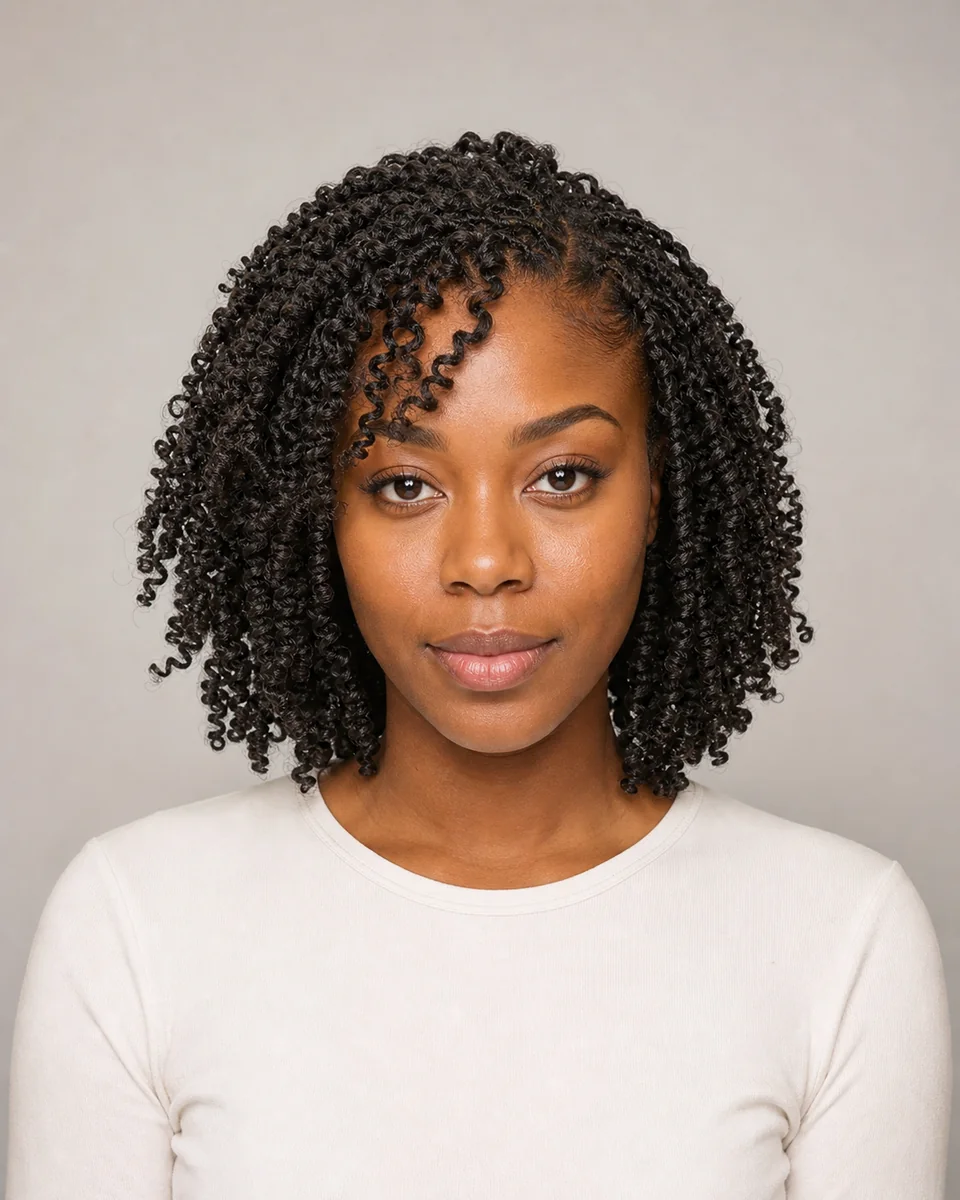 Spring twists — synthetic hairstyle study portrait